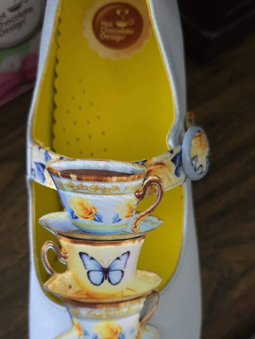 New Hot Chocolate Dress Shoes / Heels w/Tea Set Design Sz 8 US/ Eur 38 - Picture 13 of 16